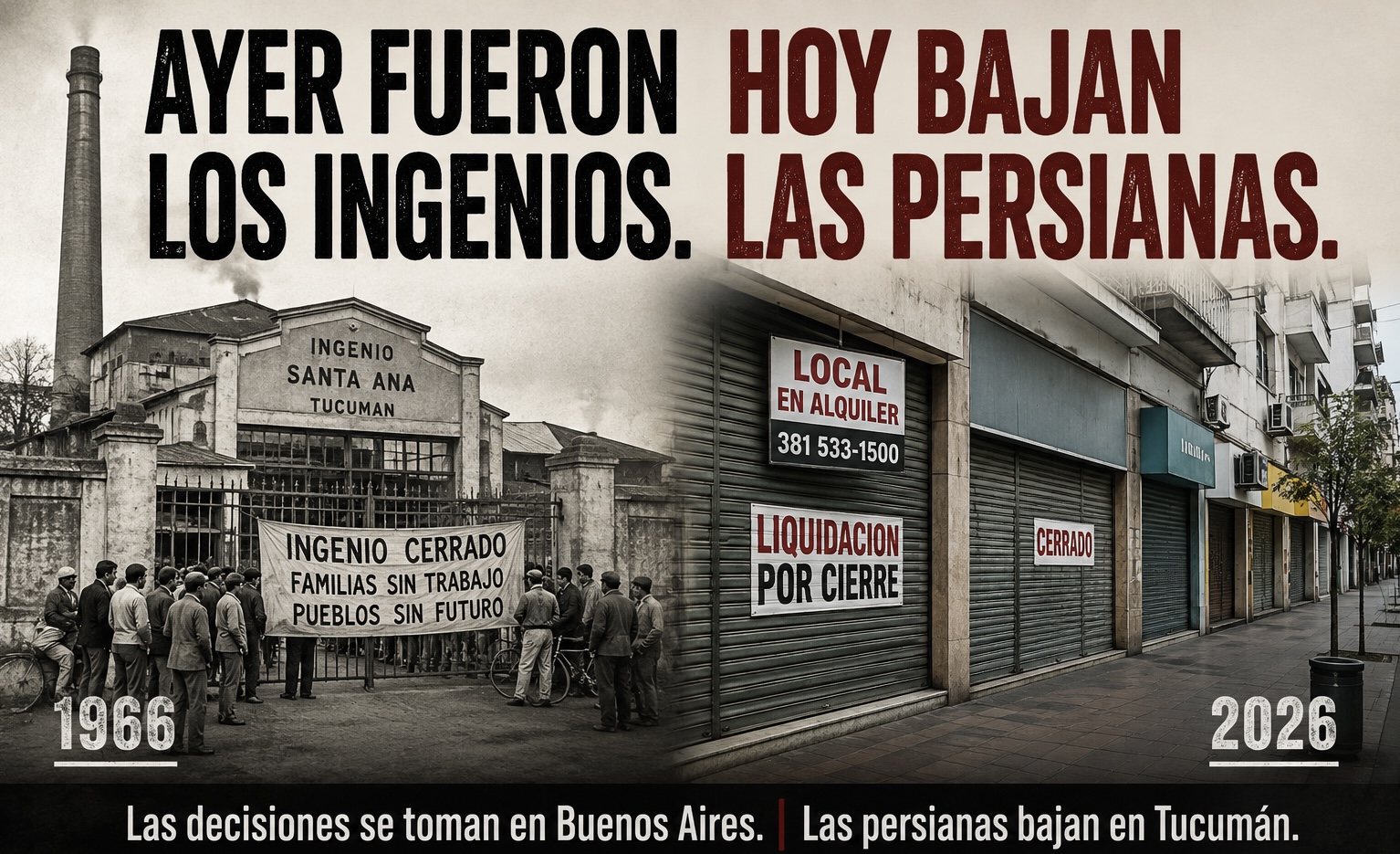 Ayer fueron los ingenios. Hoy bajan las persianas